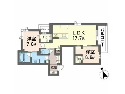 フィーノ(2LDK/3階)の間取り写真