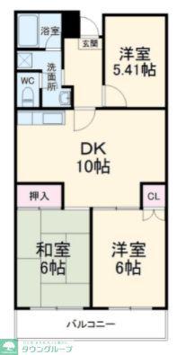 相栄プラザ(3DK/3階)の間取り写真
