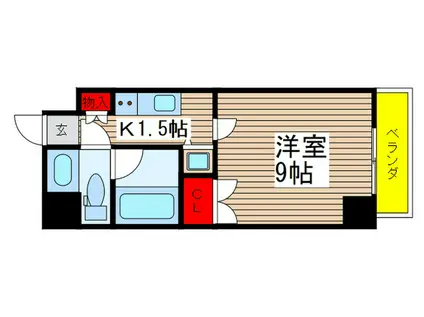 エスポワール本八幡(1K/4階)の間取り写真