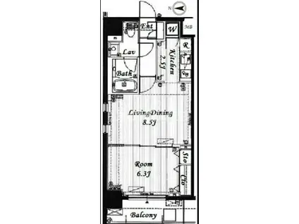 AXASFORT両国立川(1LDK/5階)の間取り写真