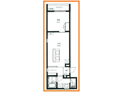 FADEN二子(1LDK/2階)の間取り写真