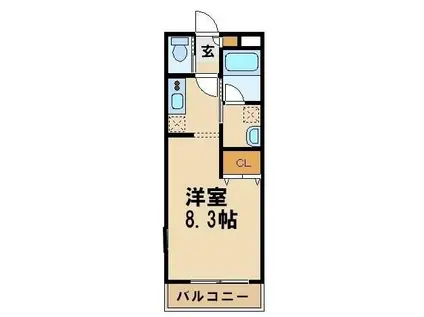 フェリーチェ ウーノ(1K/1階)の間取り写真