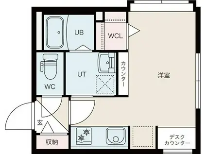 GRAND TERRACE北4条(1K/2階)の間取り写真