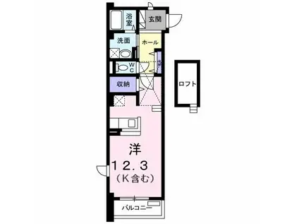 プラネットA(ワンルーム/2階)の間取り写真