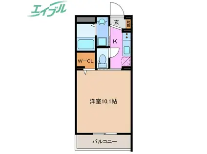 カーサ セレーナ(1K/3階)の間取り写真