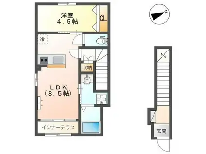 BON LYON (1K/1階)の間取り写真