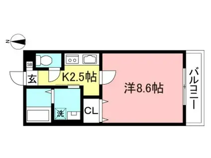 クレールシャルマン(1K/1階)の間取り写真