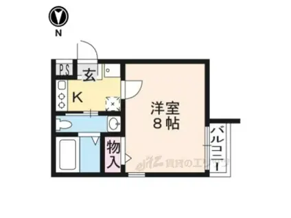 シュミート西洞院(1K/3階)の間取り写真