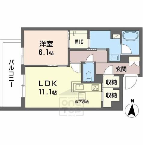 和の杜 江坂(1LDK/1階)の間取り写真