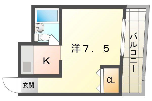 プレアール大和田(1K/5階)の間取り写真