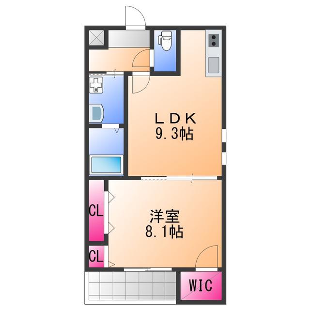 プロスペリティーK-II(1LDK/2階)の間取り写真