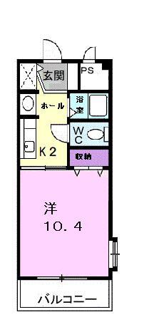 サンライズ宮川(1K/1階)の間取り写真