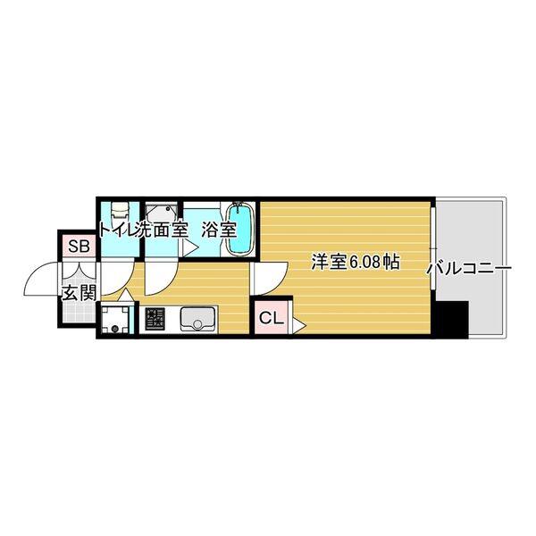 THE GARNET SUITE RESIDENCE 京都駅南(1K/6階)の間取り写真