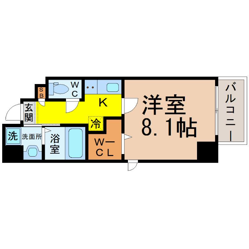 シャルマン新栄(1K/6階)の間取り写真