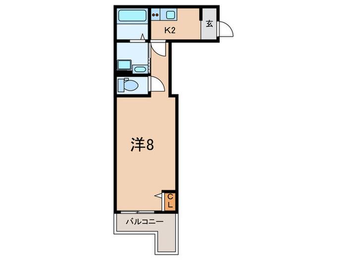 ALEGRIA芦屋西(1K/3階)の間取り写真