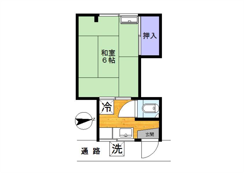 柿の木荘(1K/2階)の間取り写真