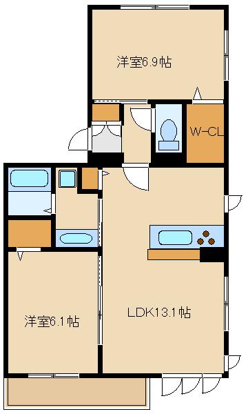 パストラル宮前平(2LDK/1階)の間取り写真