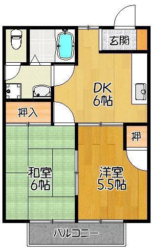 ロジュマン・J(2DK/1階)の間取り写真