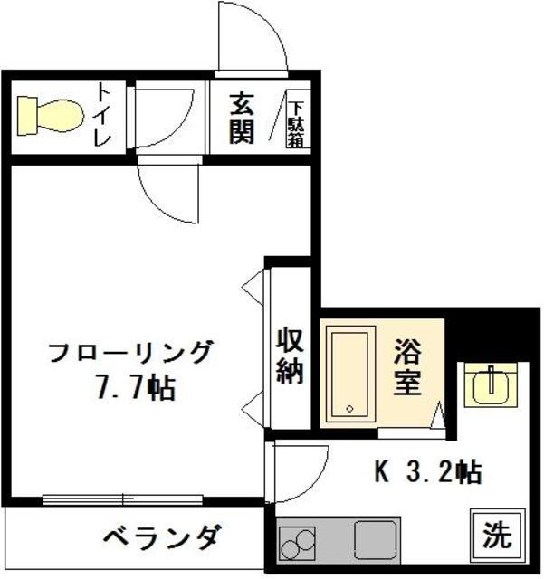 メゾン・クラージュ(1K/2階)の間取り写真