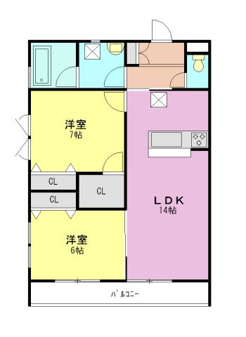 ARTISAN(2LDK/1階)の間取り写真