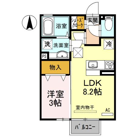 DR ハイセレクション(1LDK/1階)の間取り写真