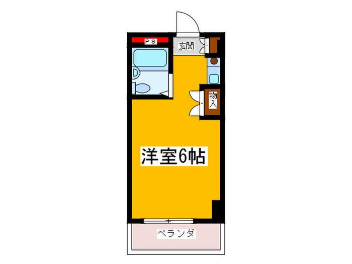 地下鉄千日前線 桜川駅(大阪) 徒歩5分 8階建 築36年(ワンルーム/6階)の間取り写真