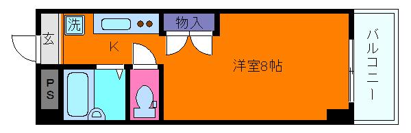 ビューライフ六甲(1K/4階)の間取り写真