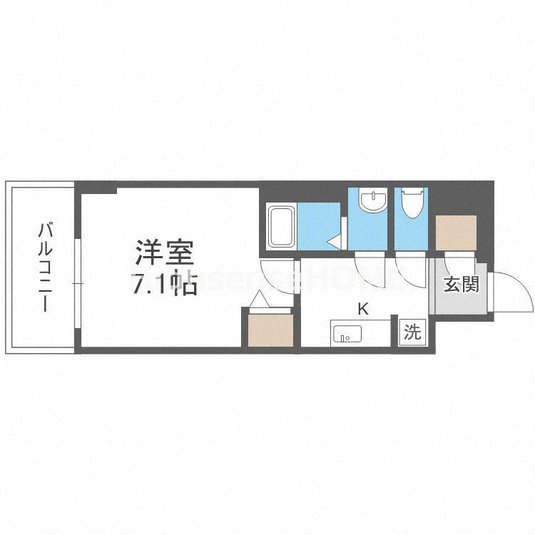 プリムール新深江(1K/10階)の間取り写真