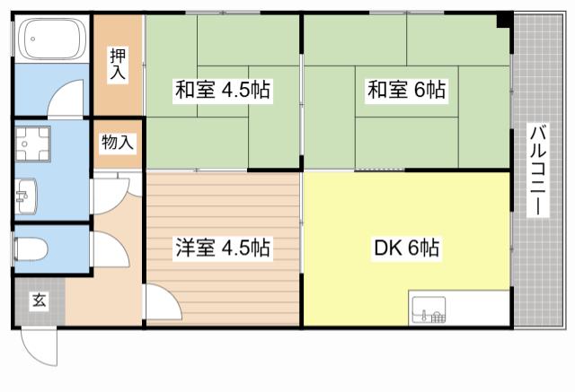 レイクサイド桜宮(3DK/3階)の間取り写真