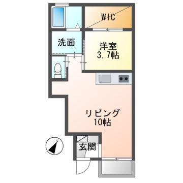 BELL TREE (1LDK/1階)の間取り写真