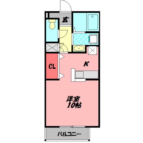 MONTAGNE(1K/2階)の間取り写真