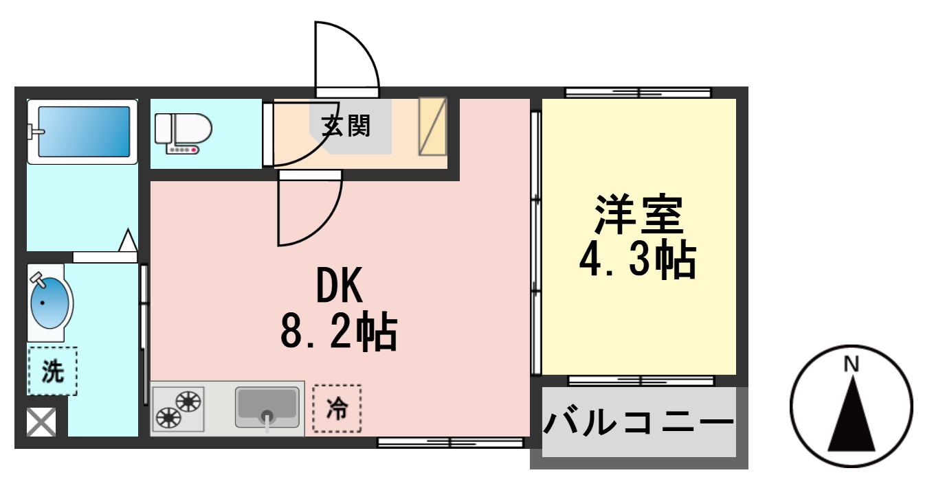 イルレガーロ北小岩(1LDK/1階)の間取り写真