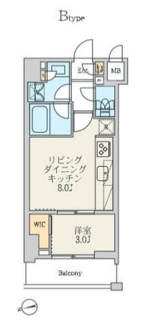 クレストコート北千住レジデンス(1LDK/9階)の間取り写真