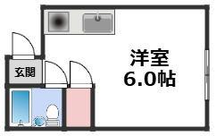 ジオナ新今里(ワンルーム/3階)の間取り写真