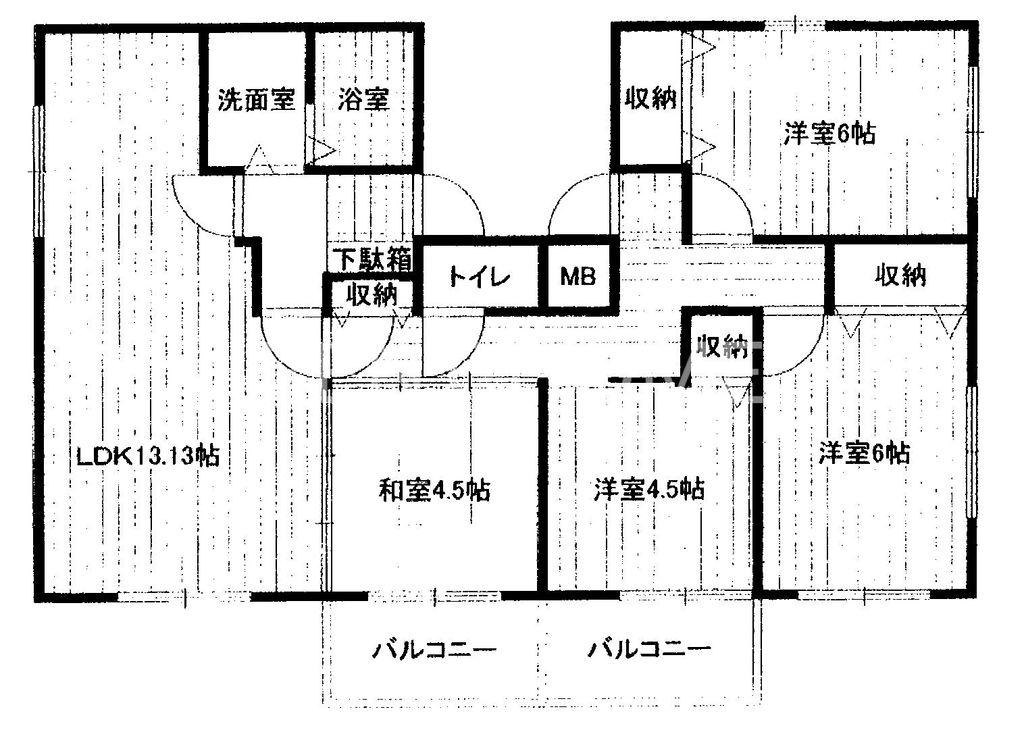 OKAあけぼのハイツ(1K/3階)の間取り写真
