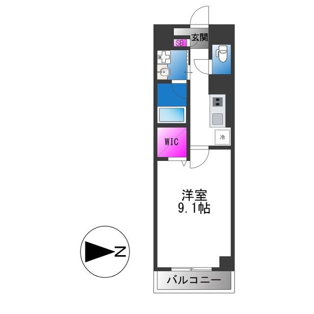 サンプラザ新石切駅前(1K/2階)の間取り写真
