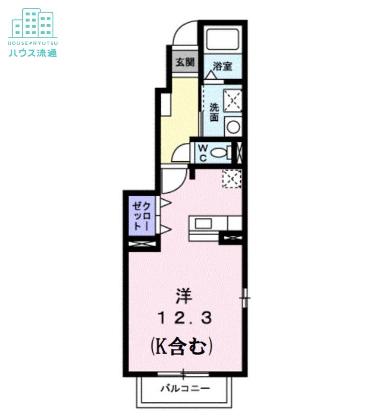 MERRYSYO(ワンルーム/1階)の間取り写真