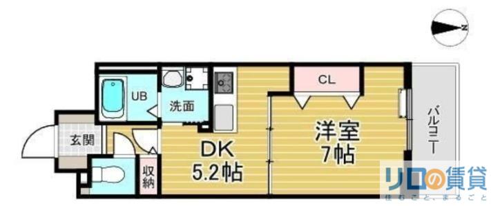 NLC新大阪パートIII(1DK/8階)の間取り写真
