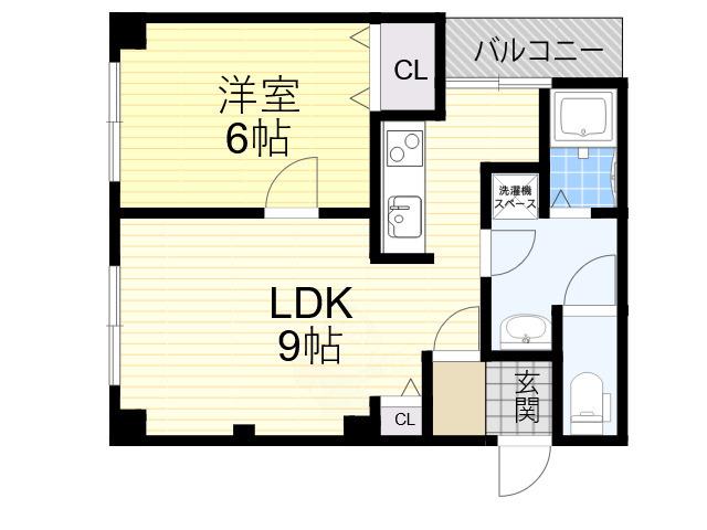 大成マンション(1LDK/3階)の間取り写真