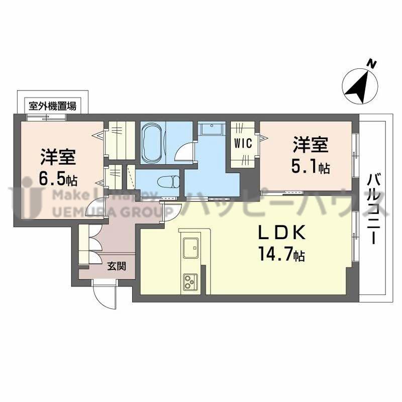 シャーメゾン上大利レジデンス(2LDK/3階)の間取り写真