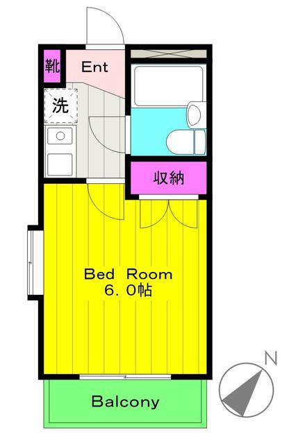 イジェント生田(1K/2階)の間取り写真