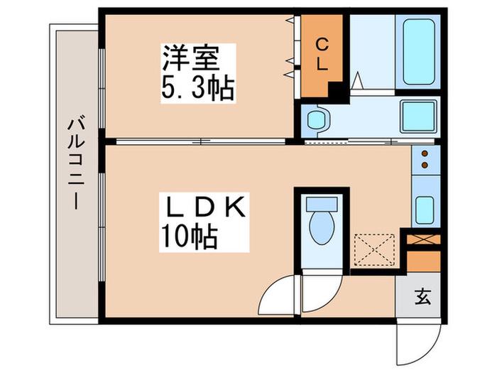 さくら館南円山(1LDK/2階)の間取り写真