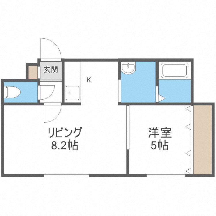 ドルチェヴィータ(1LDK/4階)の間取り写真