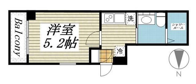 ベネボレンス千早(1K/1階)の間取り写真