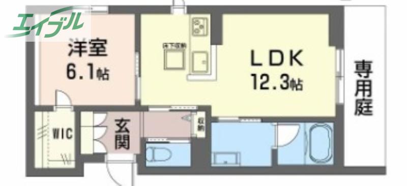 グランフィール(1LDK/1階)の間取り写真