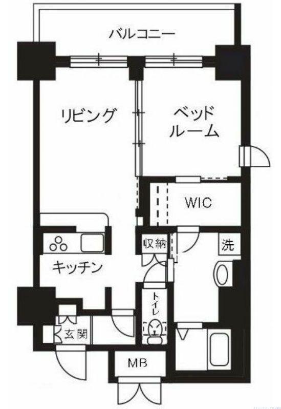 ステラ平塚(1LDK/8階)の間取り写真