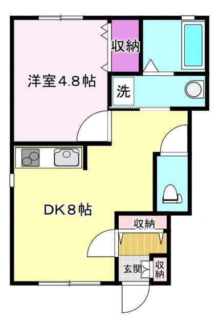 コーポキリシマII(1DK/1階)の間取り写真