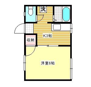 コーポK(1K/2階)の間取り写真