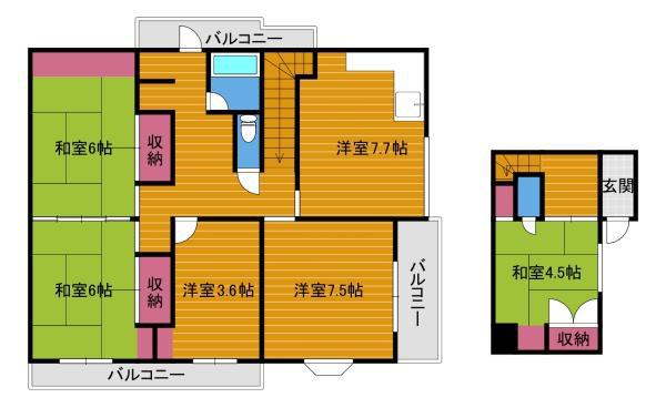 辰野マンション(5DK/2階)の間取り写真