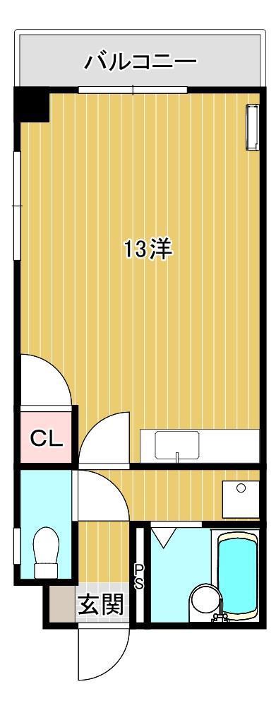 三基ビル(ワンルーム/7階)の間取り写真
